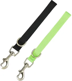 Short Dog Leash Traffic Lead 2 PCS 8" Nylon Pet Leashes Dogs Grab Handle Tabs Pets Dog Training Leads for Small Medium Breeds Grab Handle Lead (Black & Green)