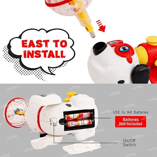 Spray Dog Toy with 360° Spin, Light & Sound