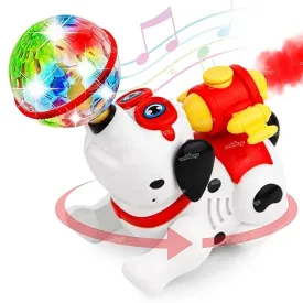 Spray Dog Toy with 360° Spin, Light & Sound