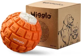 Tough Durable Dog Ball Toy for Aggressive Chewers, Natural Rubber Dog Toy for Large/Medium Dogs, 3.5" Diameter Dog Ball Chew Toy, Helps with Dog Separation Anxiety, Dishwasher Safe, Orange
