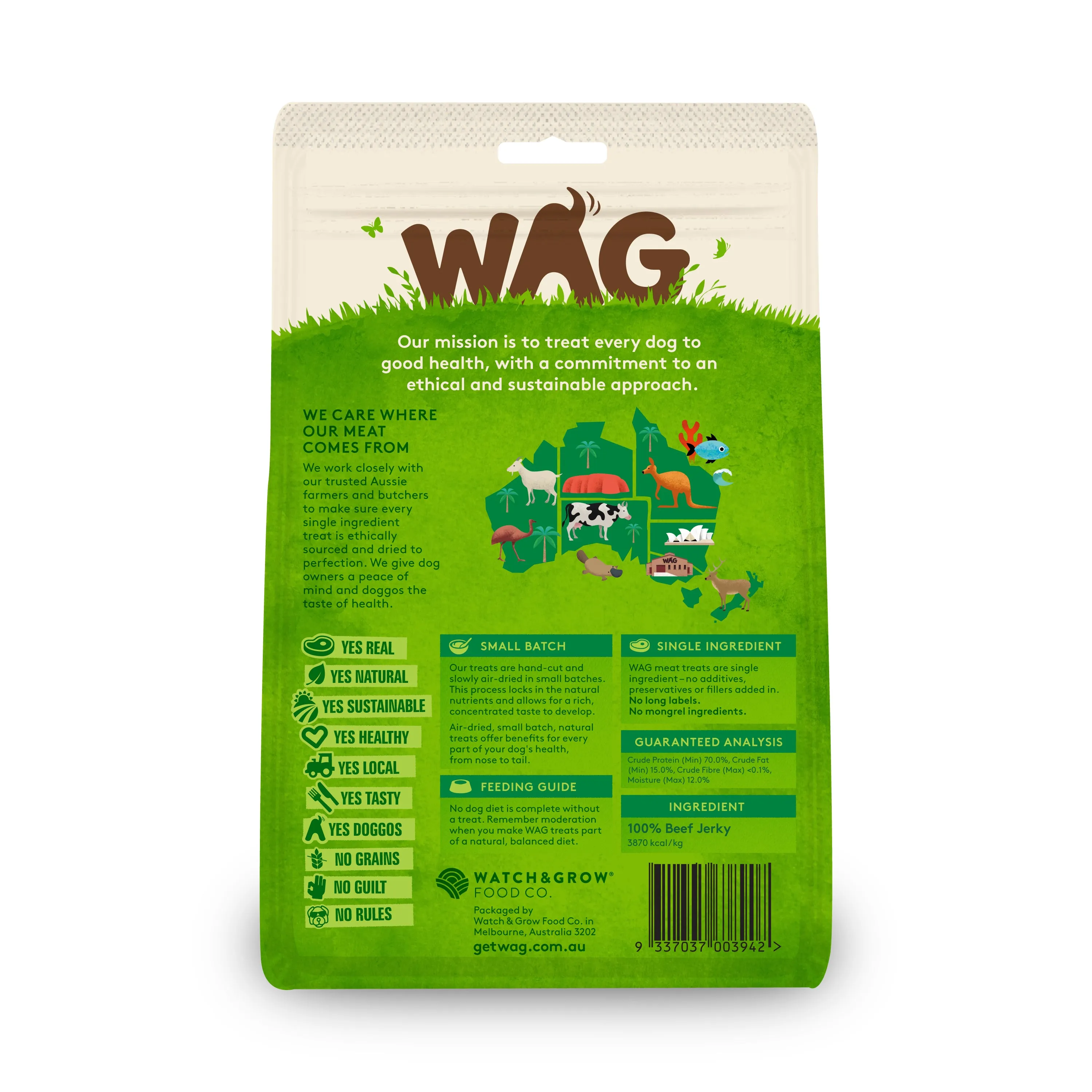 WAG - Beef Jerky Dog Treat (200g)