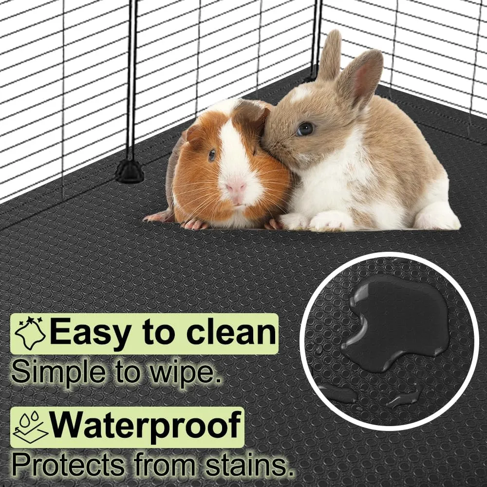 Washable Guinea Pig Bedding Cage Liner Waterproof Rabbit Bedding, Easily Cut to Suit Cage and Reusable Pads for Guinea Pigs, Rabbits, Hamsters, Gerbils, and Chinchillas,18"79",1pcs, Black Mat