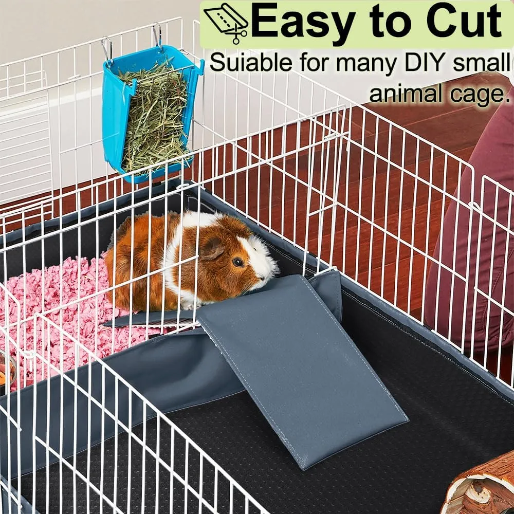 Washable Guinea Pig Bedding Cage Liner Waterproof Rabbit Bedding, Easily Cut to Suit Cage and Reusable Pads for Guinea Pigs, Rabbits, Hamsters, Gerbils, and Chinchillas,18"79",1pcs, Black Mat