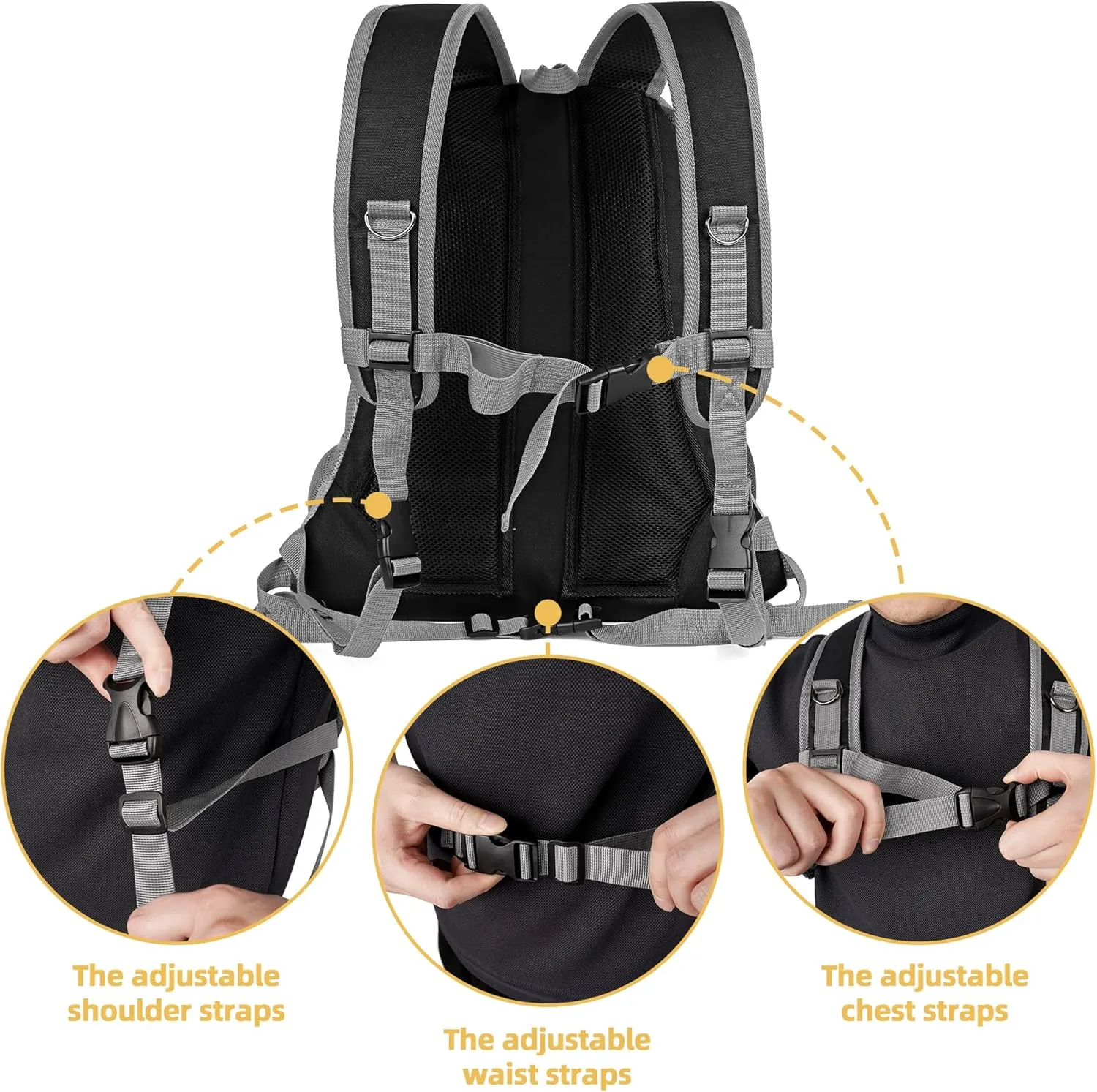 WOYYHO Pet Dog Carrier Backpack with Storage Pockets Small Dog Front Backpack Adjustable Straps Dog Backpack Breathable Dog Front Carrier with Safety Belt for Travel Hiking Cycling Outdoor Use